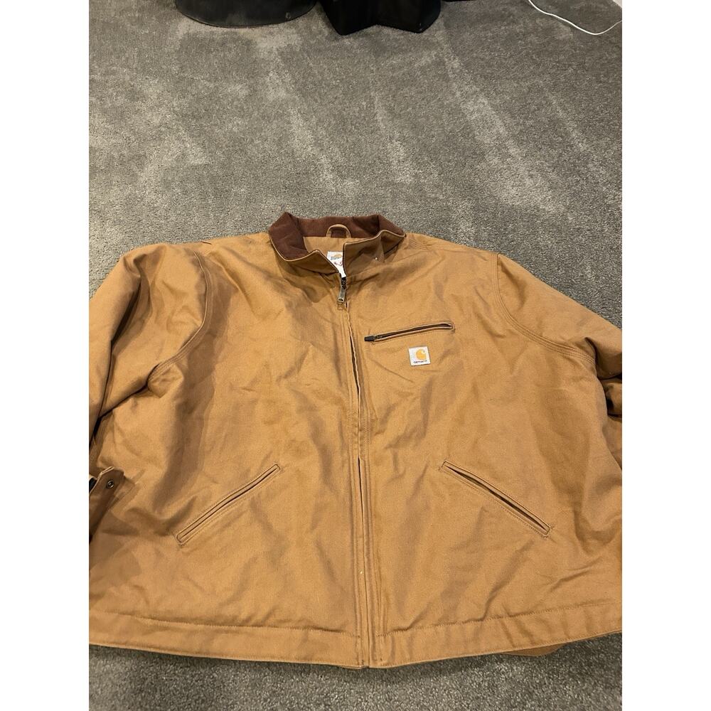 Carhartt Detroit Brown Men Jacket Canvas Duck Blanket Lined Work 103828 5XL